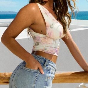 Garage - plunge flower shirt NWT size XS